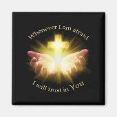 Bijbel citaat met handen houden Cross Magneet (Voorkant)