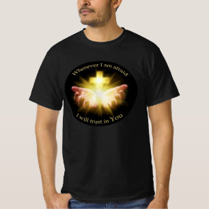 Bijbel citaat met handen houden Cross T-shirt