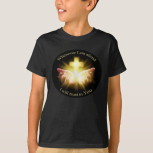 Bijbel citaat met handen houden Cross T-shirt