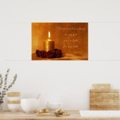 Bijbel citaat met Kerstmis kaars Poster (Keuken)