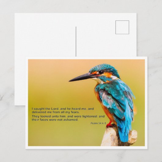 Bijbel citaat - Psalm 34 Briefkaart (Voorkant / Achterkant)