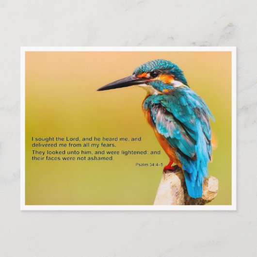 Bijbel citaat - Psalm 34 Briefkaart (Voorkant)