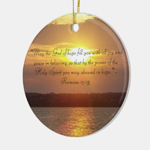 Bijbel citaat Romans 15:13 versiering Keramisch Ornament