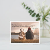 Bijbel citaat Spreuken 12 v 10 Briefkaart (Staand voorkant)