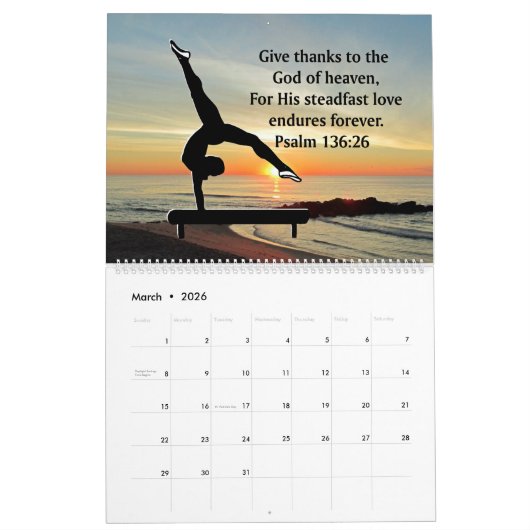 BIJBEL CITEERT GYMNASTIEKKALENDER KALENDER (Mar 2026)