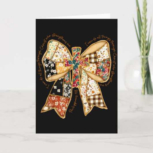Bijbel Coquette Christelijke Jezus Boog Patchwork Kaart (Voorkant)