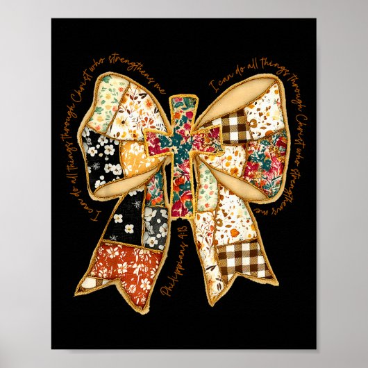 Bijbel Coquette Christelijke Jezus Boog Patchwork Poster (Voorkant)