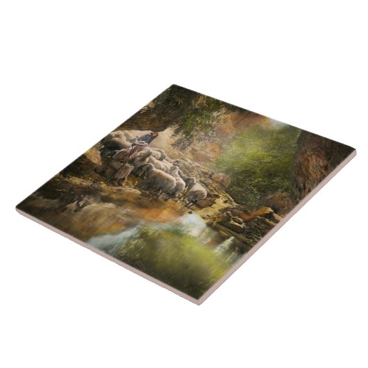 Bijbel - De Heer is mijn herder - 1910 Tegeltje (Zijkant)