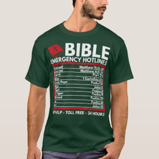 Bijbel Emergency Numbers Funny Christian Bible & I T-shirt