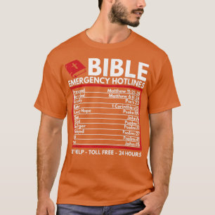 Bijbel Emergency Numbers Funny Christian Bible & I T-shirt