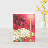  bijbel en kaars kerst Kaart (Gele Bloem)