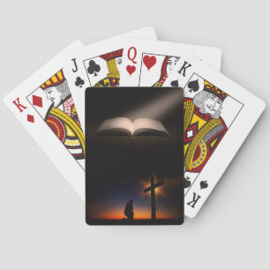 Bijbel en kruis pokerkaarten