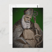 Bijbel en personeel van Saint Patrick Briefkaart (Voorkant / Achterkant)