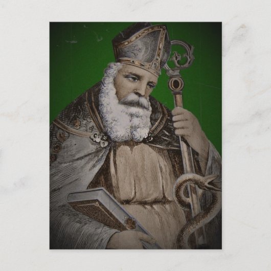 Bijbel en personeel van Saint Patrick Briefkaart (Voorkant)