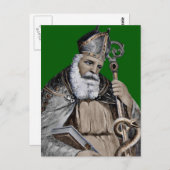Bijbel en personeel van Saint Patrick Briefkaart (Voorkant / Achterkant)