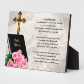Bijbel en Rozen Goddochter Plaque Fotoplaat (Zijkant)