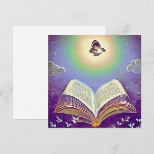 Bijbel en vlinder kaart (Voorkant / Achterkant)