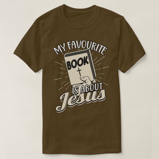 Bijbel favoriet Boek Jezus T-shirt (Design voorkant)