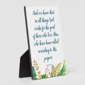 Bijbel Floral Romans 8:28 Plaque Fotoplaat (Zijkant)