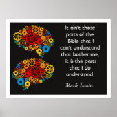 Bijbel Gedachten - Mark Twain citaat - Kunstprint Poster (Voorkant)