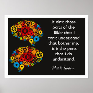Bijbel Gedachten - Mark Twain citaat - Kunstprint Poster