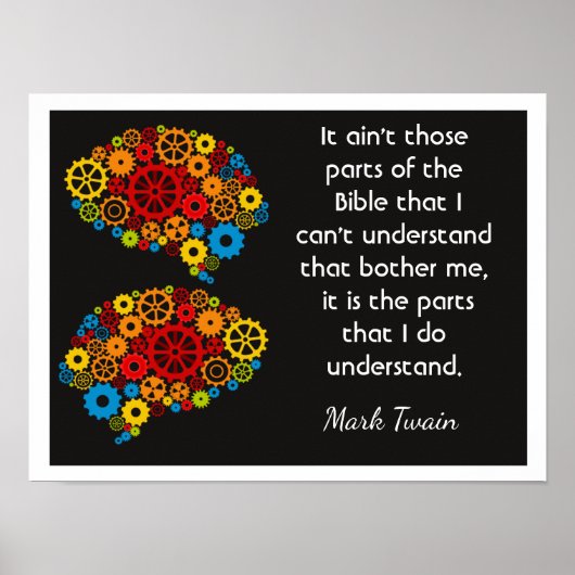 Bijbel Gedachten - Mark Twain citaat - Kunstprint Poster (Voorkant)