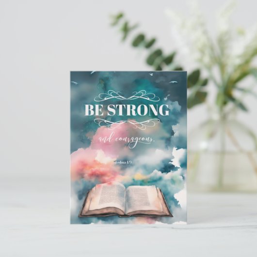 Bijbel geïnspireerd Briefkaart - Joshua 1:9 (Staand voorkant)