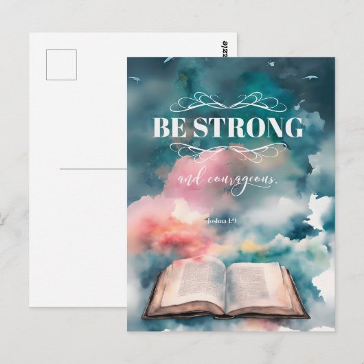 Bijbel geïnspireerd Briefkaart - Joshua 1:9 (Voorkant / Achterkant)