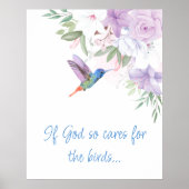 Bijbel geïnspireerd citaat Bloemen Kolibrie Voge Poster (Voorkant)