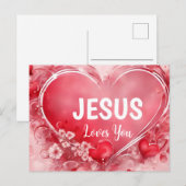 Bijbel Groet Ansichtkaart Jezus Houdt van Jou 3 Briefkaart (Voorkant / Achterkant)