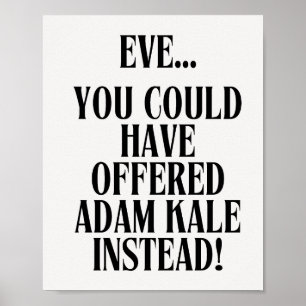 Bijbel Humor Adam en Eva Poster