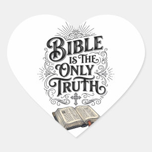 Bijbel Is De Enige Waarheid Christelijk T-Shirt Hart Sticker