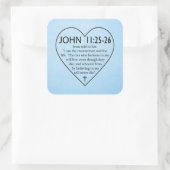 Bijbel - Johannes 11:25-26 Vierkante Sticker (Tas)