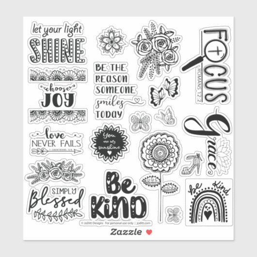 Bijbel Journaling Geloof Vreugde Doodles Stickerbl Sticker (Vel)