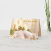 Bijbel, Kaarsen en Hulst - Feestdagen Kaart (Voorkant)