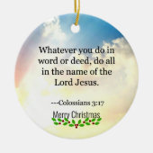 Bijbel - Kolossenzen3:17, Keramisch Ornament (Voorkant)