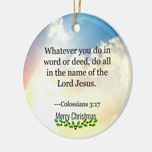 Bijbel - Kolossenzen3:17, Keramisch Ornament (Links)