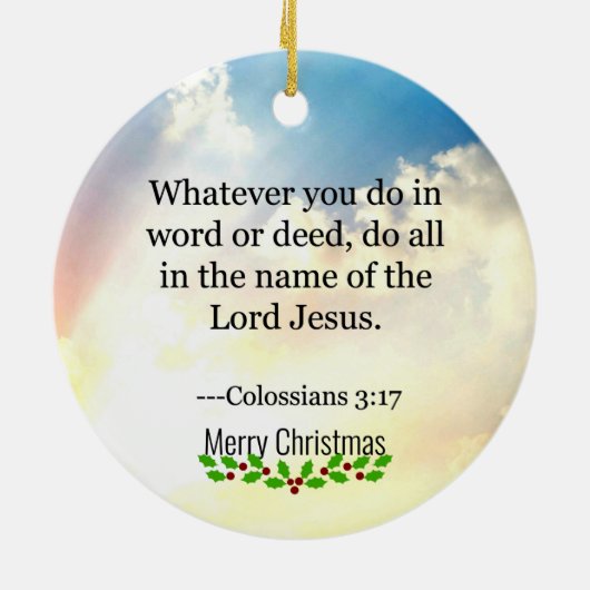 Bijbel - Kolossenzen3:17, Keramisch Ornament (Achterkant)