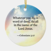 Bijbel - Kolossenzen3:17, Keramisch Ornament (Voorkant)