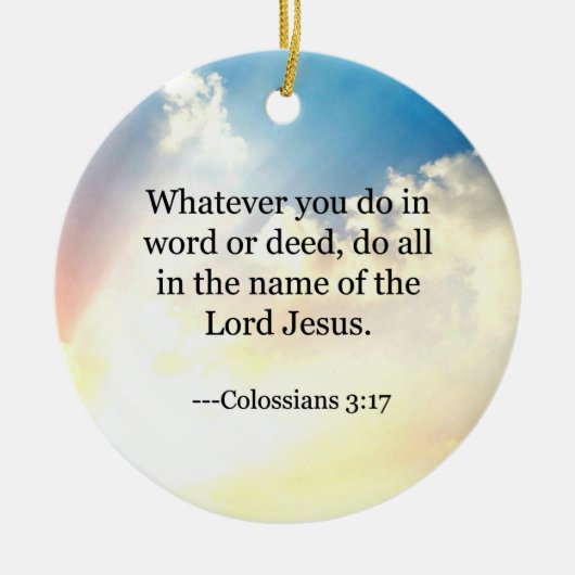 Bijbel - Kolossenzen3:17, Keramisch Ornament (Voorkant)