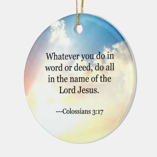 Bijbel - Kolossenzen3:17, Keramisch Ornament (Links)