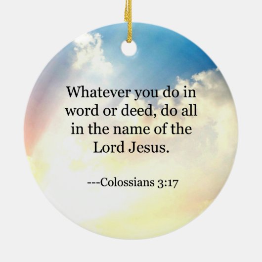 Bijbel - Kolossenzen3:17, Keramisch Ornament (Achterkant)