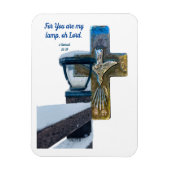 Bijbel MAGNEET U bent mijn lamp O Heer met kruis (Verticaal)