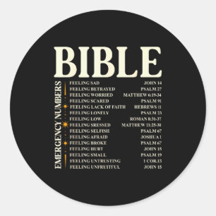 Bijbel Noodnummers - Grappige Christelijke Bijbel  Ronde Sticker