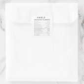 Bijbel Noodnummers Vierkante Sticker (Tas)