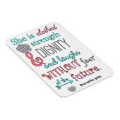 Bijbel, Proverbs 31:25, ze is in sterkte geklokt Magneet (Rechterzijde)