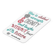 Bijbel, Proverbs 31:25, ze is in sterkte geklokt Magneet (Linkerzijde)