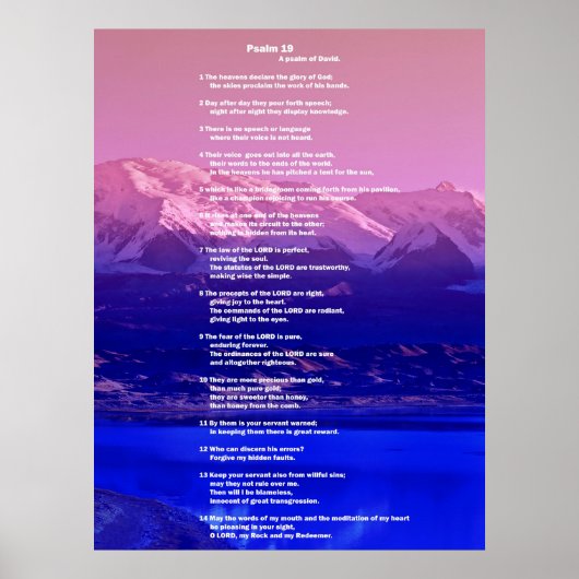 Bijbel, Psalm19 Poster (Voorkant)