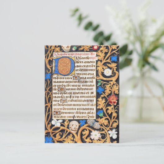 Bijbel Psalm 114 Medieval Manuscript - Memento Mor Briefkaart (Staand voorkant)