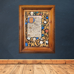 Bijbel Psalm 114 Medieval Manuscript - Memento Mor Poster